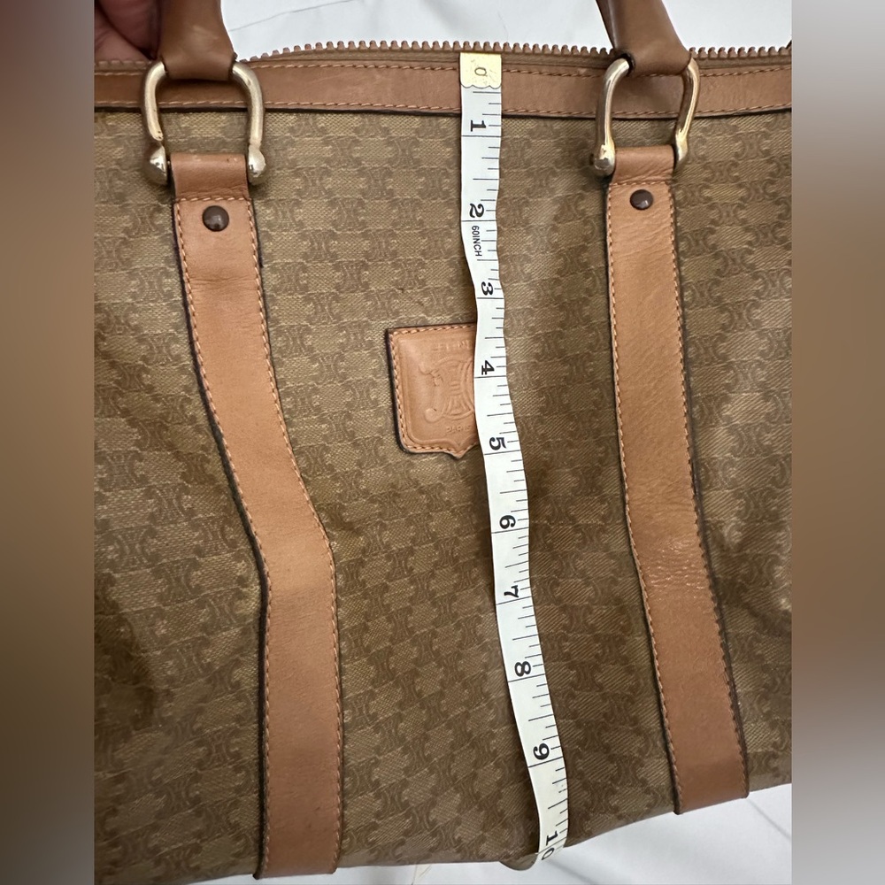 Celine Brown Macadam Canvas Handbag - Picture 8 of 14